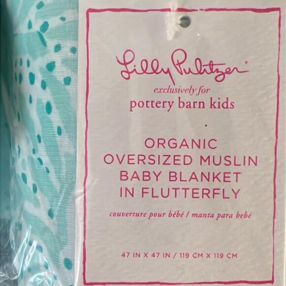 New Oversized muslin baby blanket in Flutterfly. - Picture 2 of 2